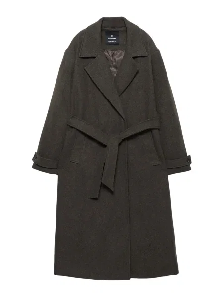 Pull&Bear Prehoden plašč temno rjava