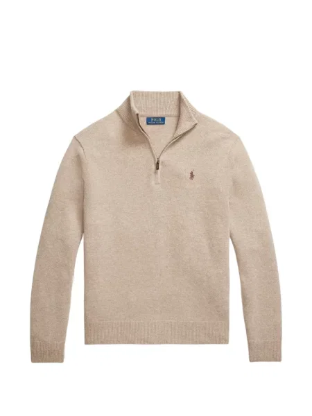 Tricou polo Polo Ralph Lauren cu glugă cu blană cu broderie roșu