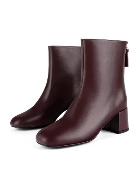 HANDMADE SHOES Cizme glezne A LONELY PLACE TO BE burgundy roșu