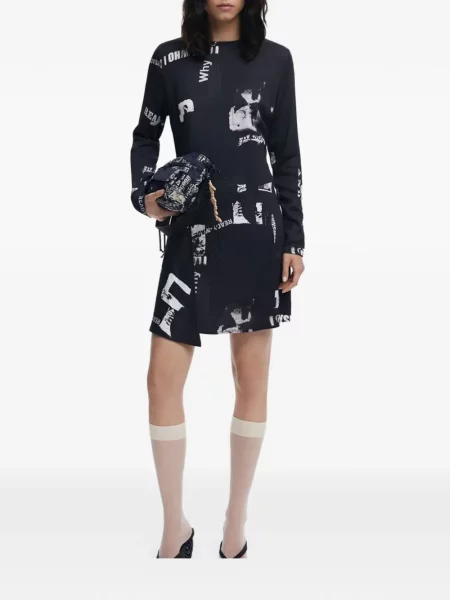 Rochie mini Desigual cu imagine negru