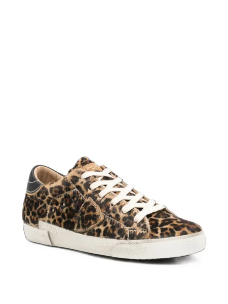 Sneakerși Philippe Model Paris cu imagine cu model leopard maro