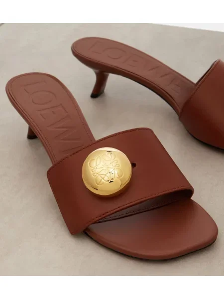 Papuci tip mules Loewe din piele maro