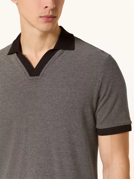 Nowadays Polo Tričko Z Džerzeje tmavě hnědá bílá