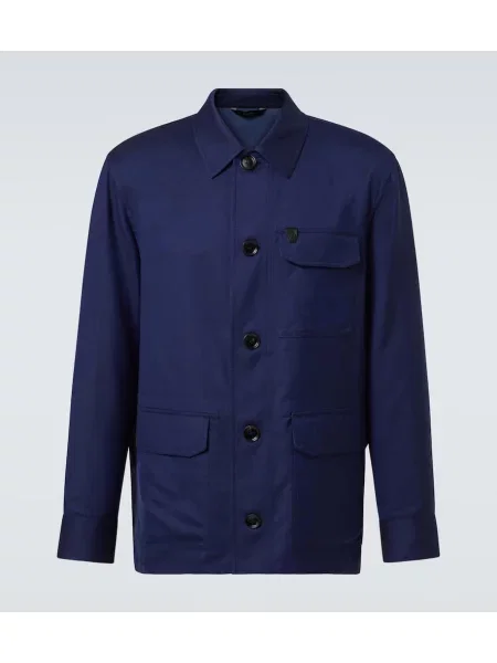 Volnena jakna Brioni modra