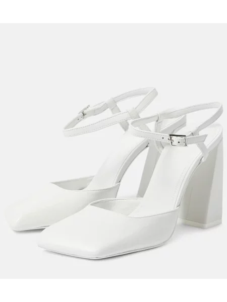Pantofi cu toc Amina Muaddi din piele alb
