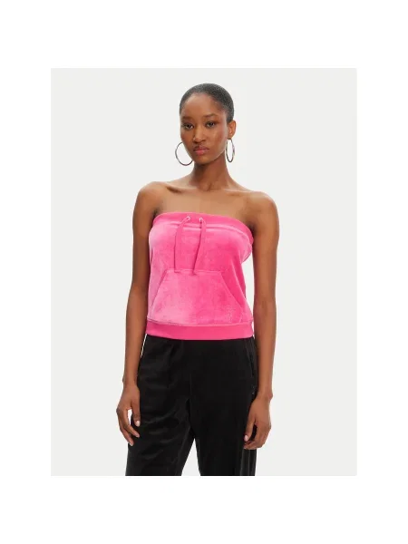 Juicy Couture Felső Heritage Slim Fit rózsaszín
