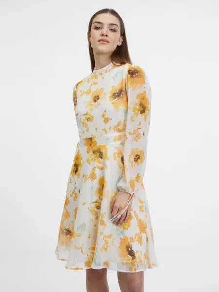 Rochie Orsay cu model floral de costum alb