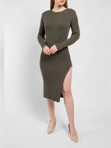 Just Before Сукня міді Оливковий