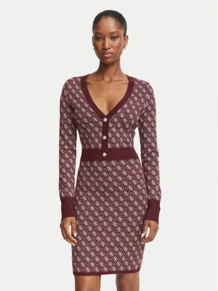 Guess Rochie tricotată Vișiniu