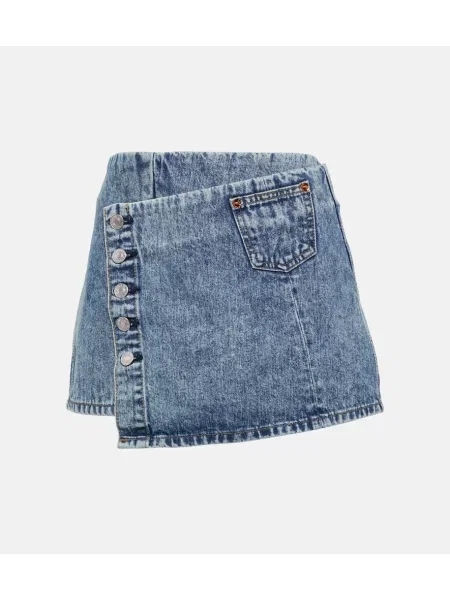 Spódnica jeansowa Re/done kopertowa niebieska