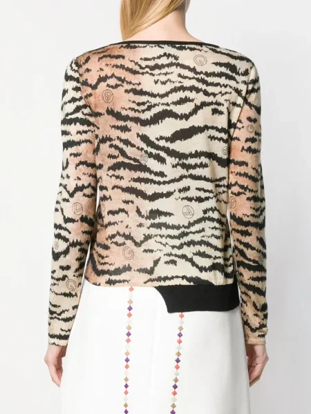 Pulover Giambattista Valli cu imagine cu dungi de tigru