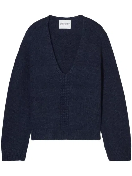 Pulover Closed cu decolteu în V albastru