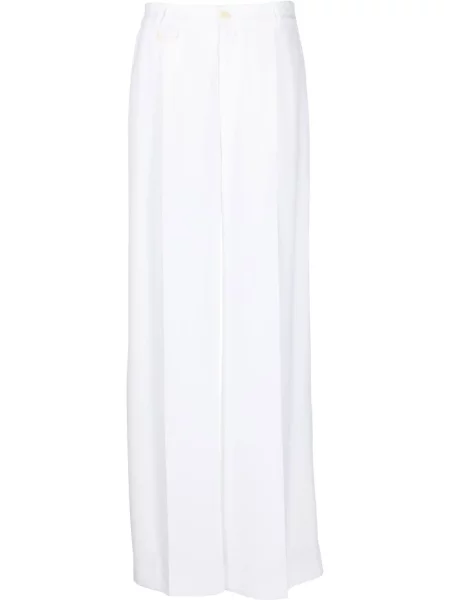 Pantaloni Lauren Ralph Lauren cu picior lat alb