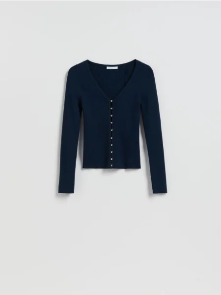 Reserved Cardigan cu adaos de bleumarin