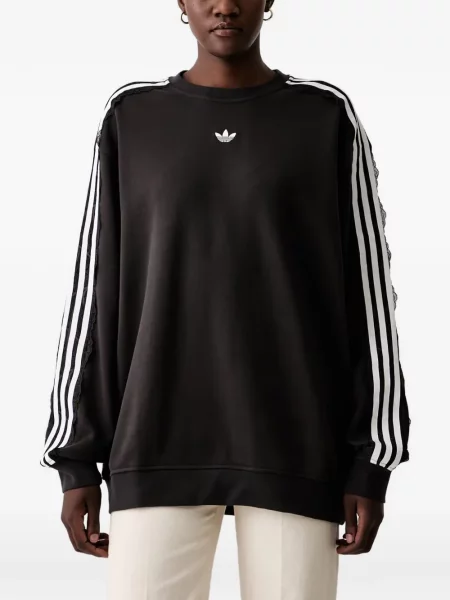 Hanorac Adidas cu dungi cu imagine plasă negru