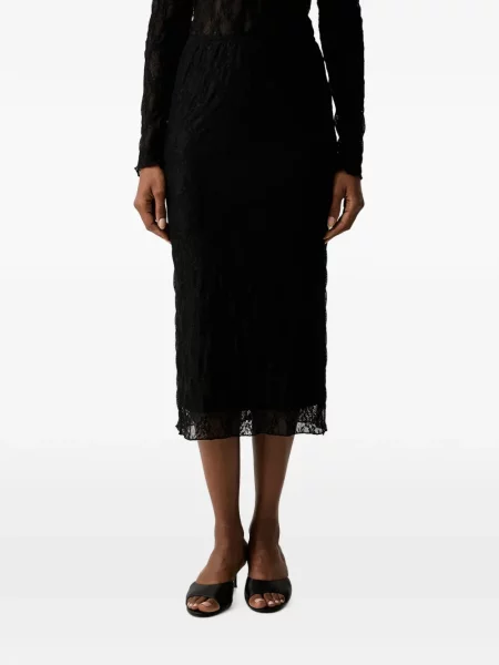 Fustă midi Twinset din dantelă negru