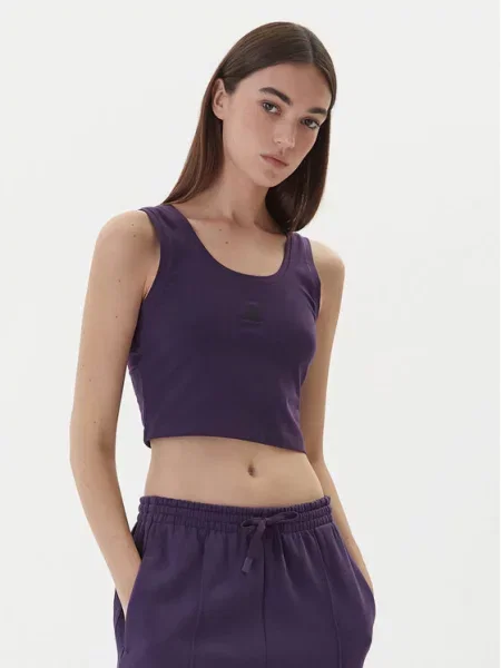 Adidas Топ Essentials Small Logo Slim Fit фіолетовий