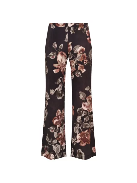 Pantaloni Maliparmi cu model floral cu imagine maro