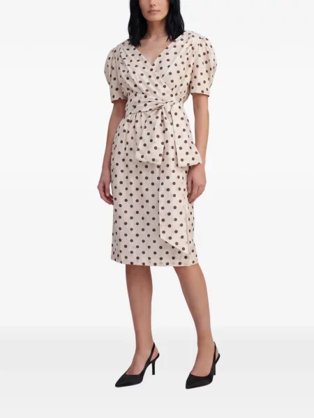 Cu centură rochie midi Pierre Balmain cu buline