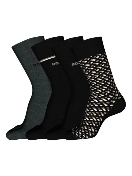Чорапи Boss на райета черно