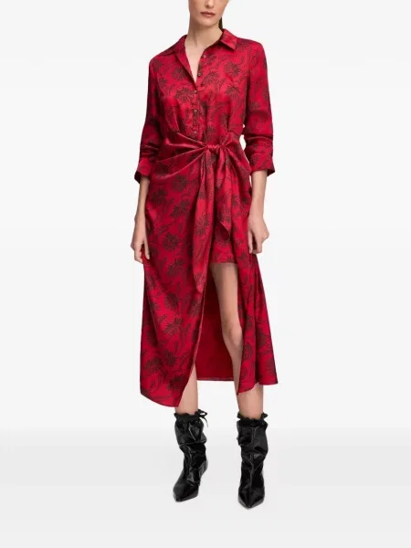 Rochie tip cămașă Cinq A Sept cu model paisley roșu