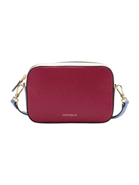 Mała torebka skórzana Coccinelle czerwona