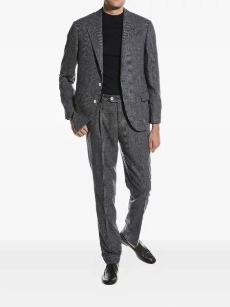 Costum Brunello Cucinelli în carouri gri