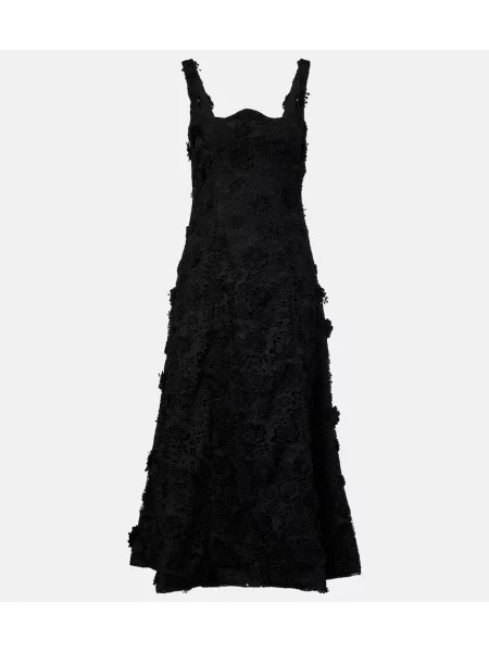 Rochie de cocktail Leo Lin din dantelă de costum negru