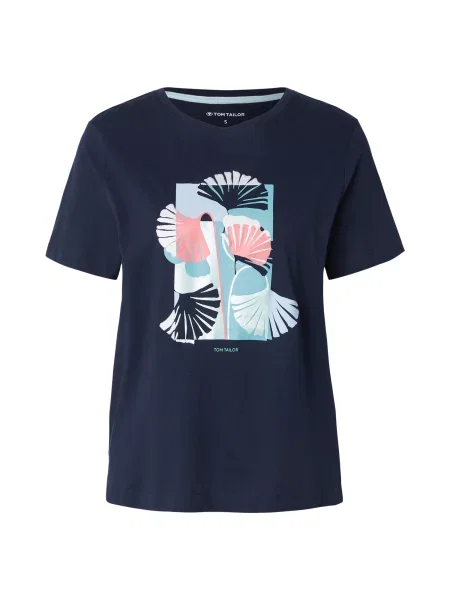 TOM TAILOR Tricou turcoaz / noapte / azuriu / roz deschis albastru