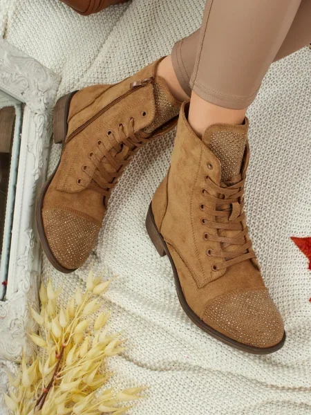 Botine Resti din piele bej