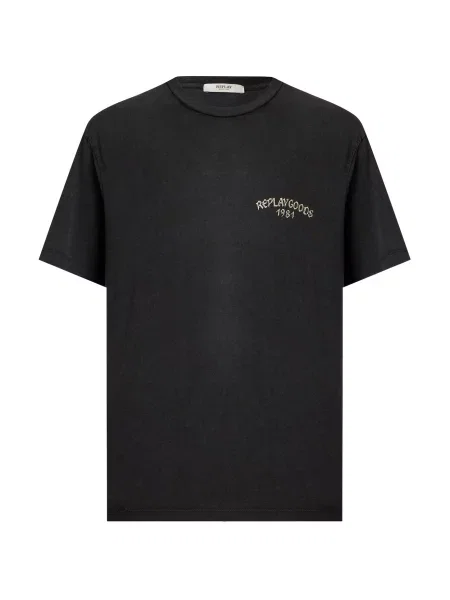 REPLAY Tricou bej / verde / lila negru