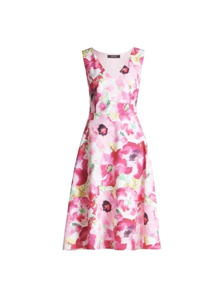 Sukienka koktajlowa z dekoltem w serek Vera Mont czerwona