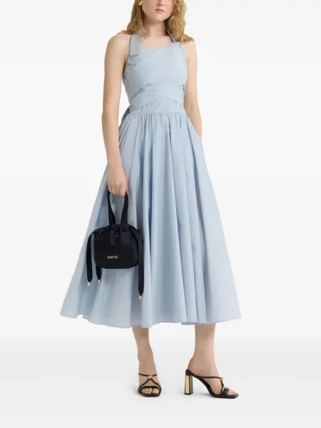 Rochie maxi Patou cu gât halter albastru