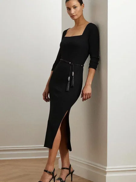 LAUREN RALPH LAUREN Rochie tricotată negru
