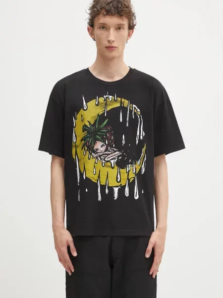Sky High Farm tricou din Eri cu imprimeu negru
