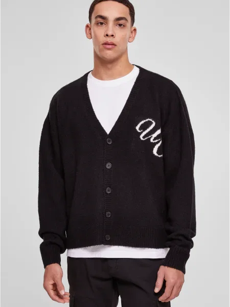 Urban Classics Geacă tricotată / alb negru
