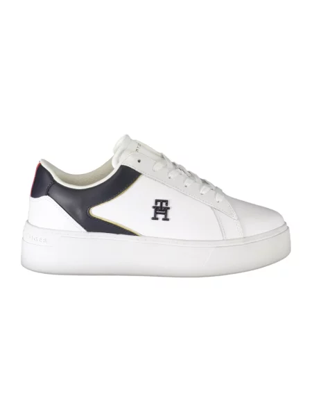 Trampki Tommy Hilfiger skórzane na platformie białe