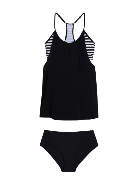 Bonprix Costum de baie Tankini negru alb