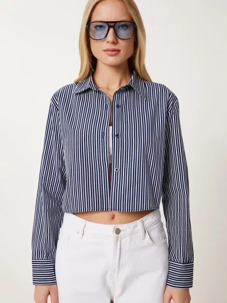 Happiness İstanbul Bluză albastru marin alb