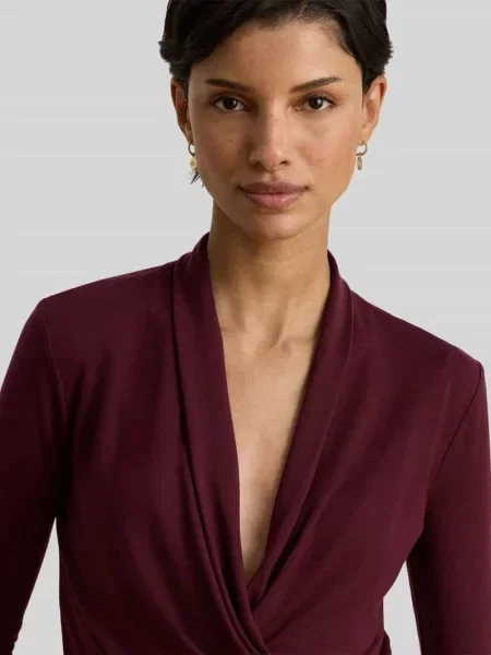 Bluzka z długim rękawem o kroju slim fit z mieszanka lyocellu Lauren Ralph Lauren