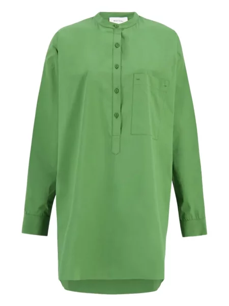 Rochie tip cămașă Matteau lungă de costum verde