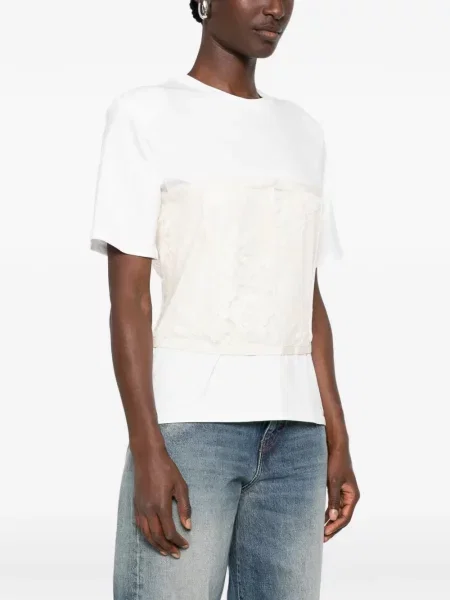 Tricou Philia Loft din dantelă alb