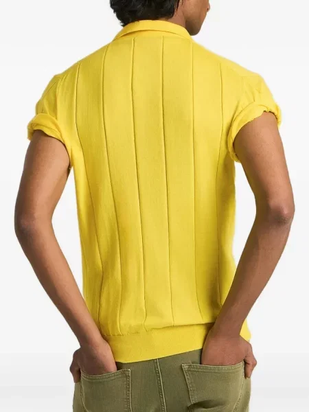 Tricou polo Kiton tricotate galben