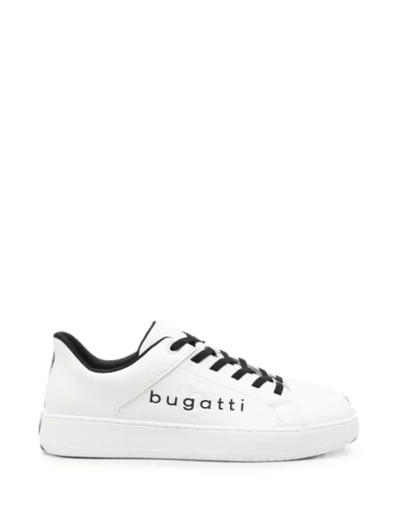 Sneakerși Bugatti cu șireturi din dantelă cu autograf alb
