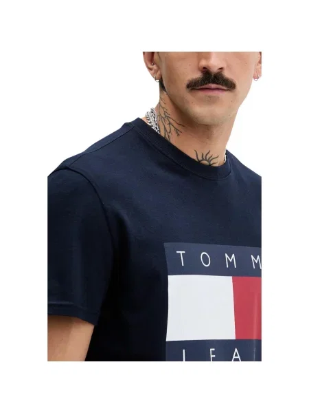 Tommy Jeans Tričko marine / červená / bílá modrá