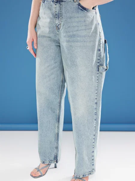 Trendyol Curve Džíny džínovina modrá