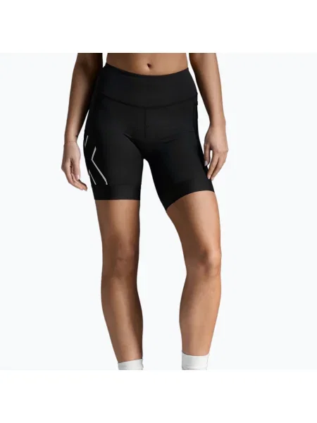 Női triatlon rövidnadrág Core Tri 6" fekete/fehér. Méret: XL fehér