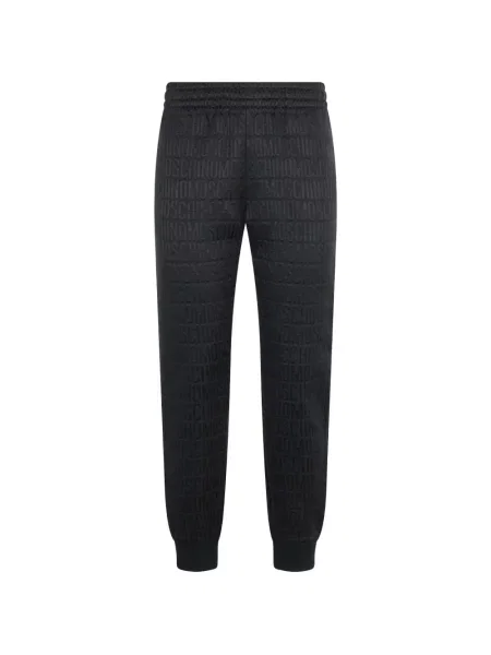 Pantaloni Moschino alergare cu autograf negru