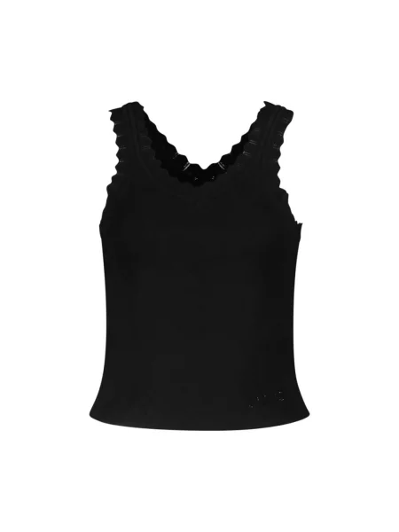 Dzianinowa podkoszulka Guess Jeans na ramiączkach czarna
