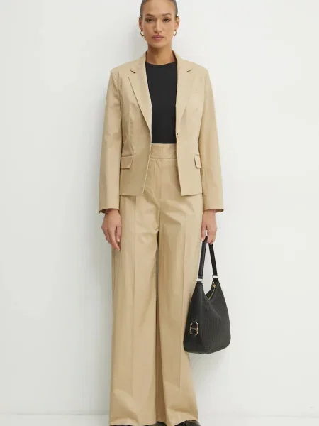 Піджак BOSS однобортний однотонний бежевий